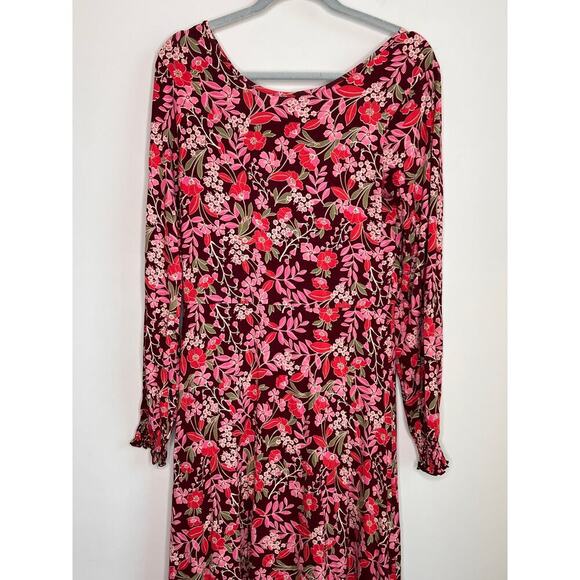 Draper James Patty Viney Floral Long Sleeve Midi Dress Women's Size S - Picture 3 of 9